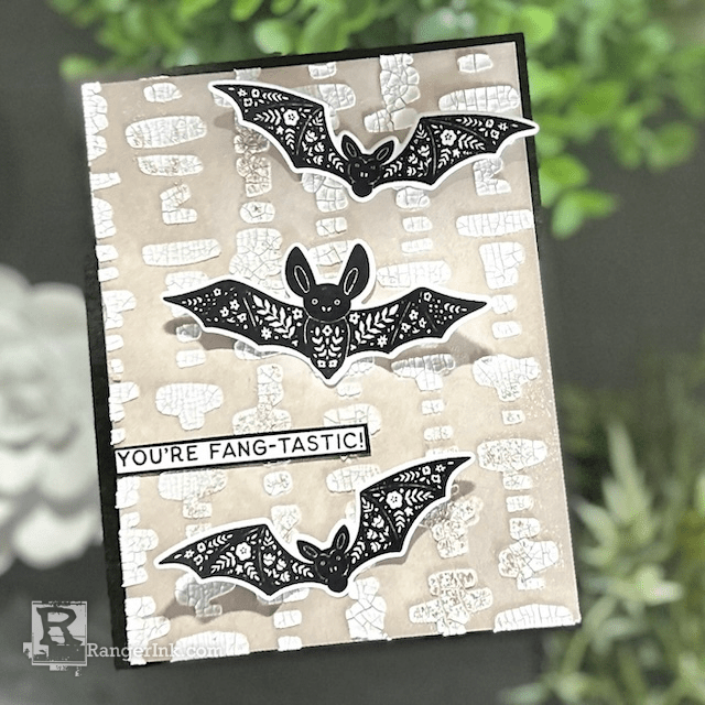 Ranger Crackle Texture Paste Halloween Card by Kimberly Boliver