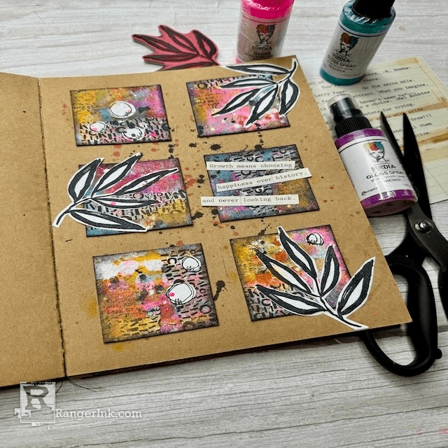 Dina Wakley Media Grid Journal Page by Claire Stead