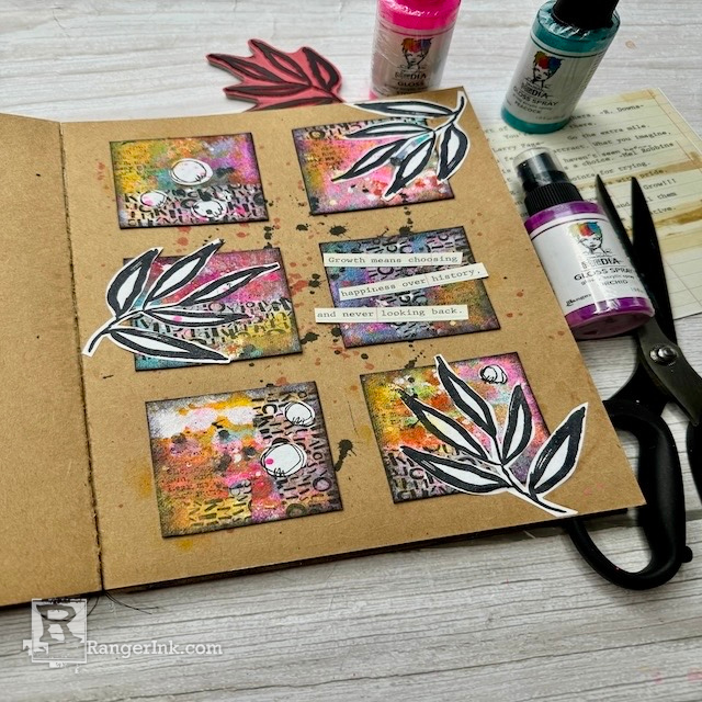 Dina Wakley Media Grid Journal Page by Claire Stead