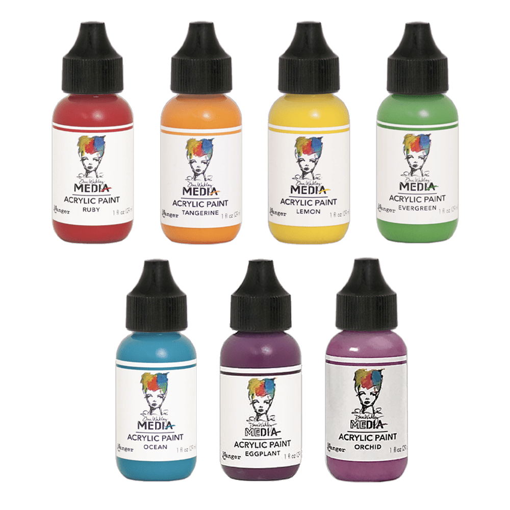 Dina Wakley MEdia Acrylic Paint Primary Set Bundles Dina Wakley Media 