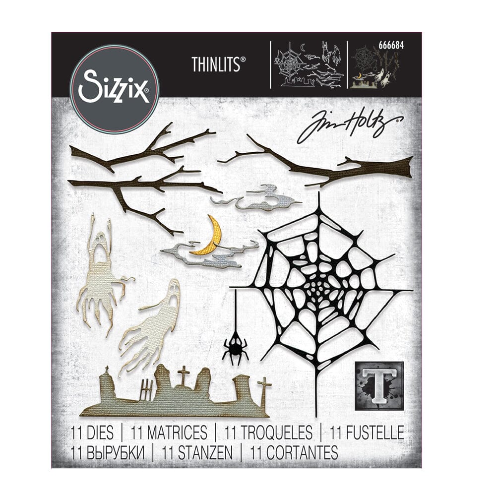 Tim Holtz Alterations by Sizzix Thinlits Die Set 11PK Vault Fright Night Cutting Dies Tim Holtz Other 