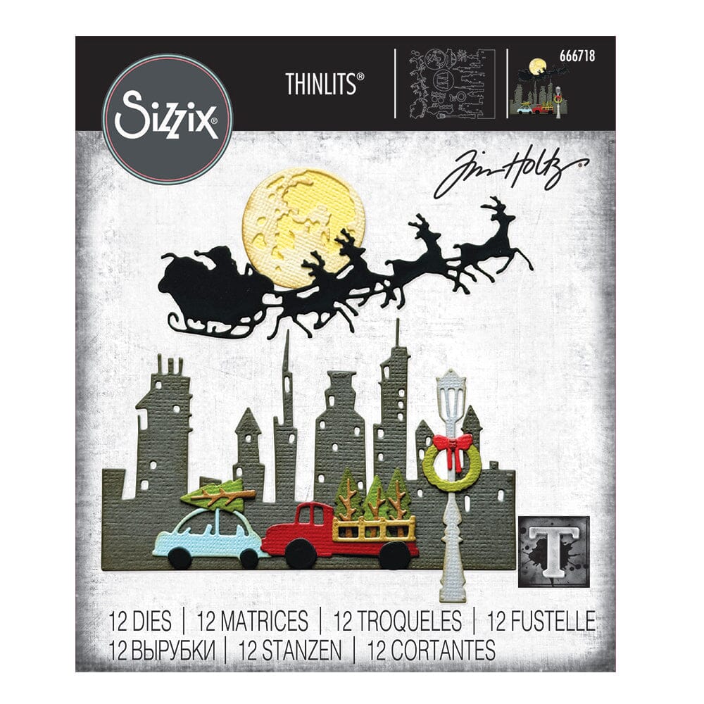 Tim Holtz Alterations by Sizzix Thinlits Die Set Vault Christmas Magic Cutting Dies Tim Holtz Other 