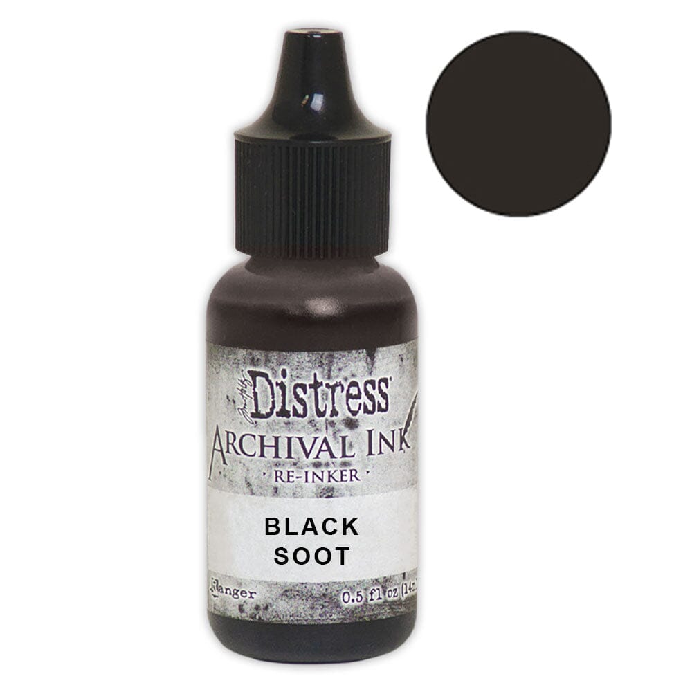 Tim Holtz Distress® Archival Re-Inker Black Soot .5 oz Ink Archival Ink 