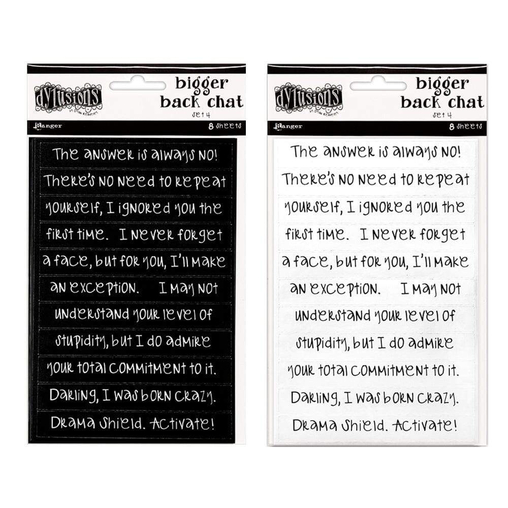 Dylusions Bigger Back Chat - Black & White 4 Bundle Bundles Dylusions 