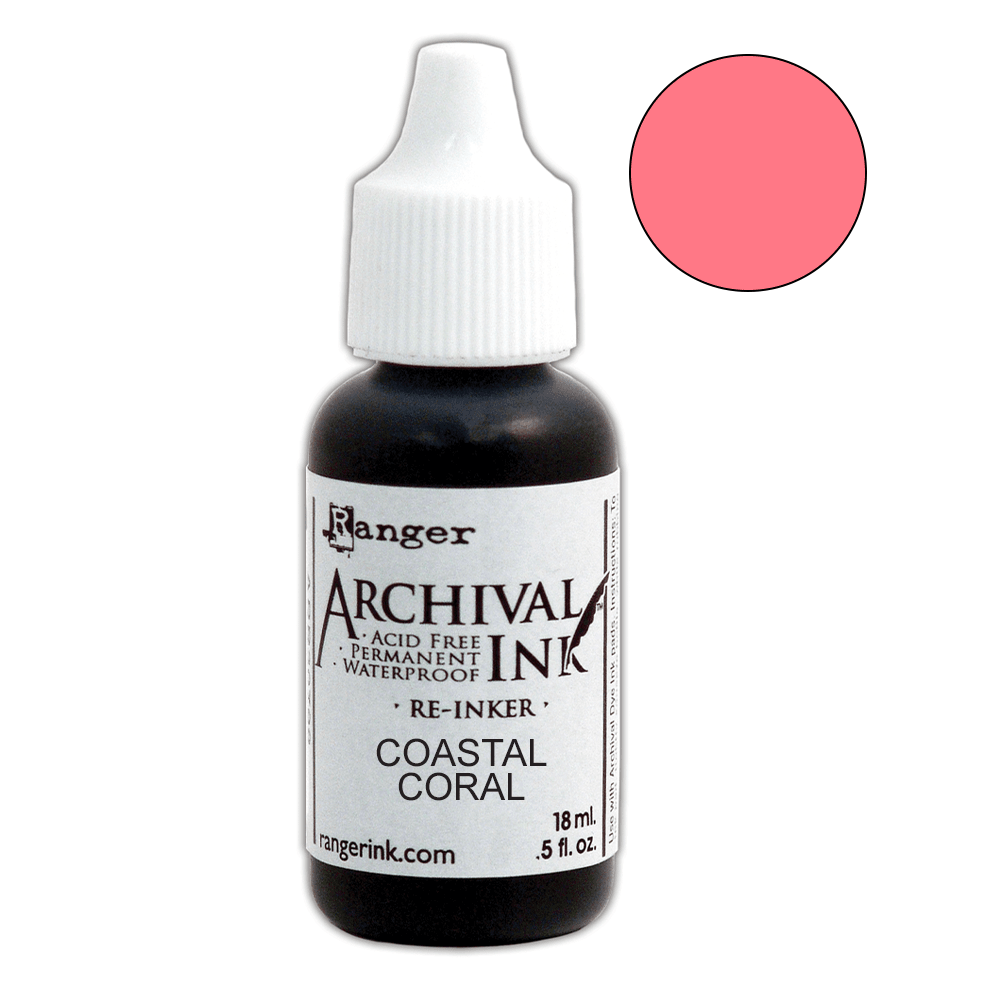 Archival Ink™ Pads Re-Inker Coastal Coral, 0.5oz Ink Archival Ink 