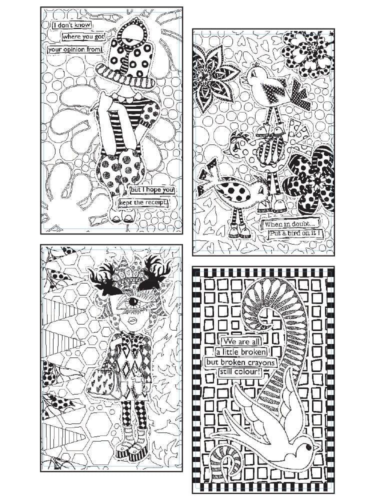 Dylusions Colouring Sheets Collection 2 Surfaces Dylusions 