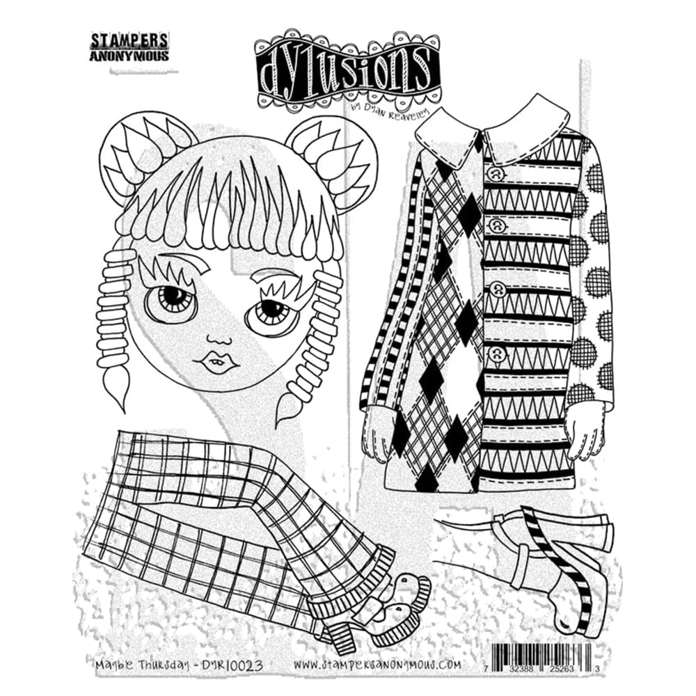 Dylusions Stampers Anonymous Cling Mount Stamp Maybe Thursday Stamps Dylusions 