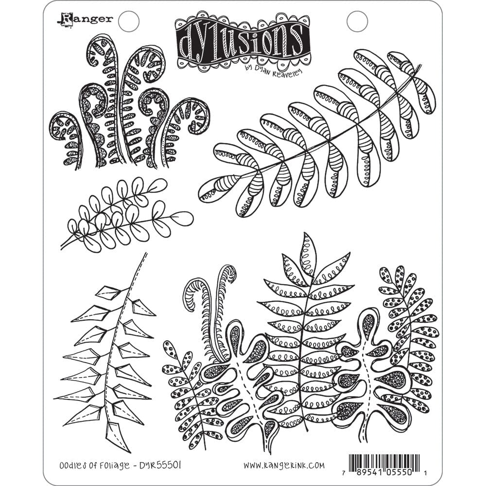 Dylusions Cling Mount Stamps Oodles of Foliage Stamps Dylusions 