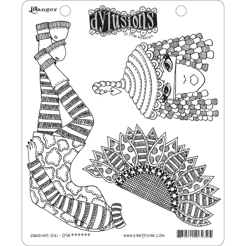 Dylusions Cling Mount Stamps Sunshine Girl Stamps Dylusions 