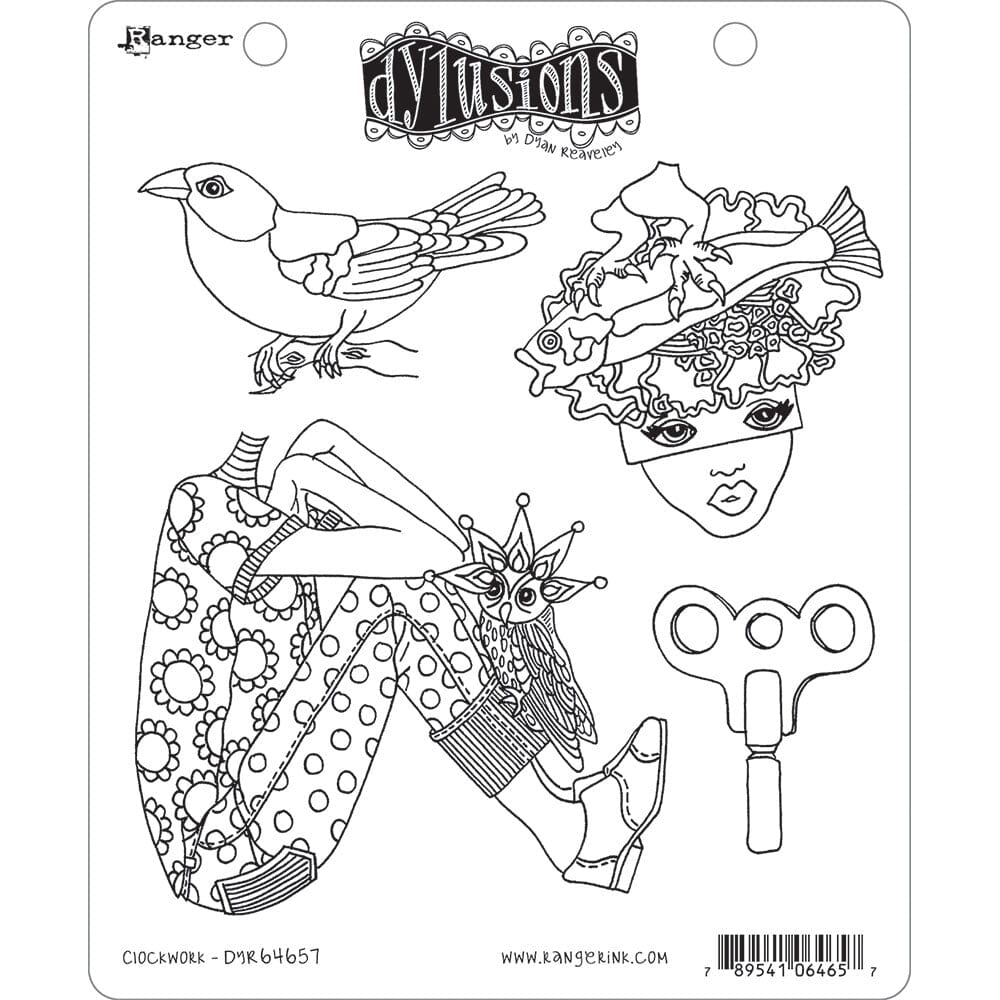 Dylusions Cling Mount Stamps Clockwork Stamps Dylusions 