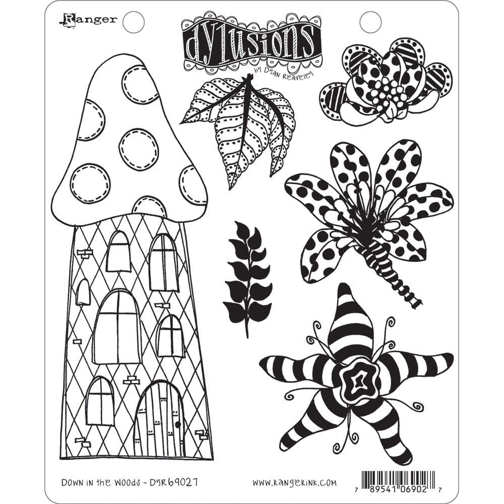 Dylusions Cling Mount Stamps Down in the Woods Stamps Dylusions 