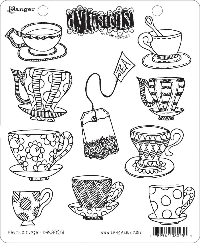 Dylusions Cling Mount Stamps Fancy a Cuppa Stamps Dylusions 