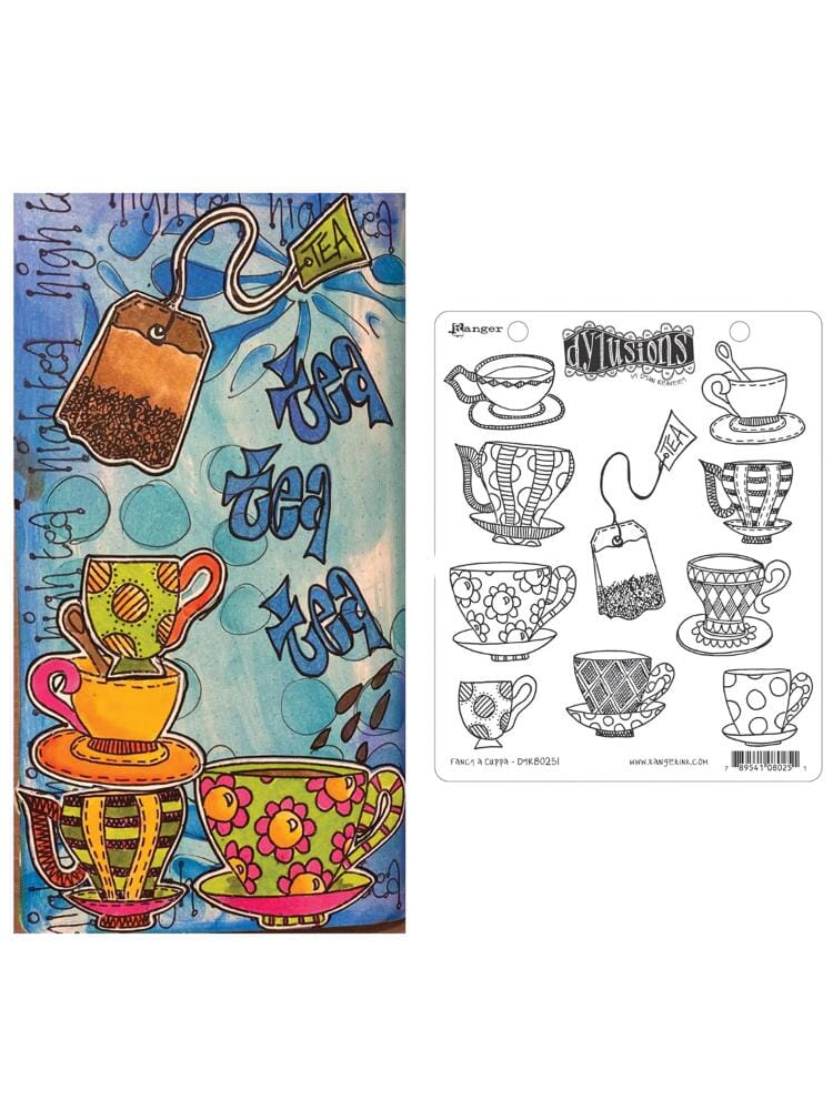 Dylusions Cling Mount Stamps Fancy a Cuppa Stamps Dylusions 