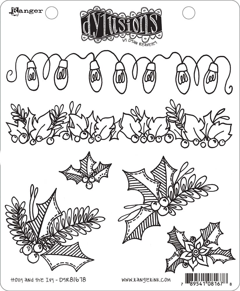 Dylusions Cling Mount Stamps Holly and the Ivy Stamps Dylusions 