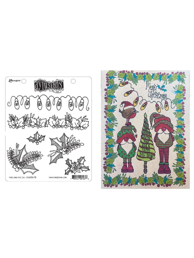 Dylusions Cling Mount Stamps Holly and the Ivy Stamps Dylusions 