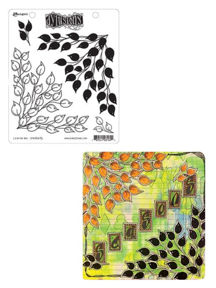 Dylusions Cling Mount Stamps Leaf Me Be Stamps Dylusions 