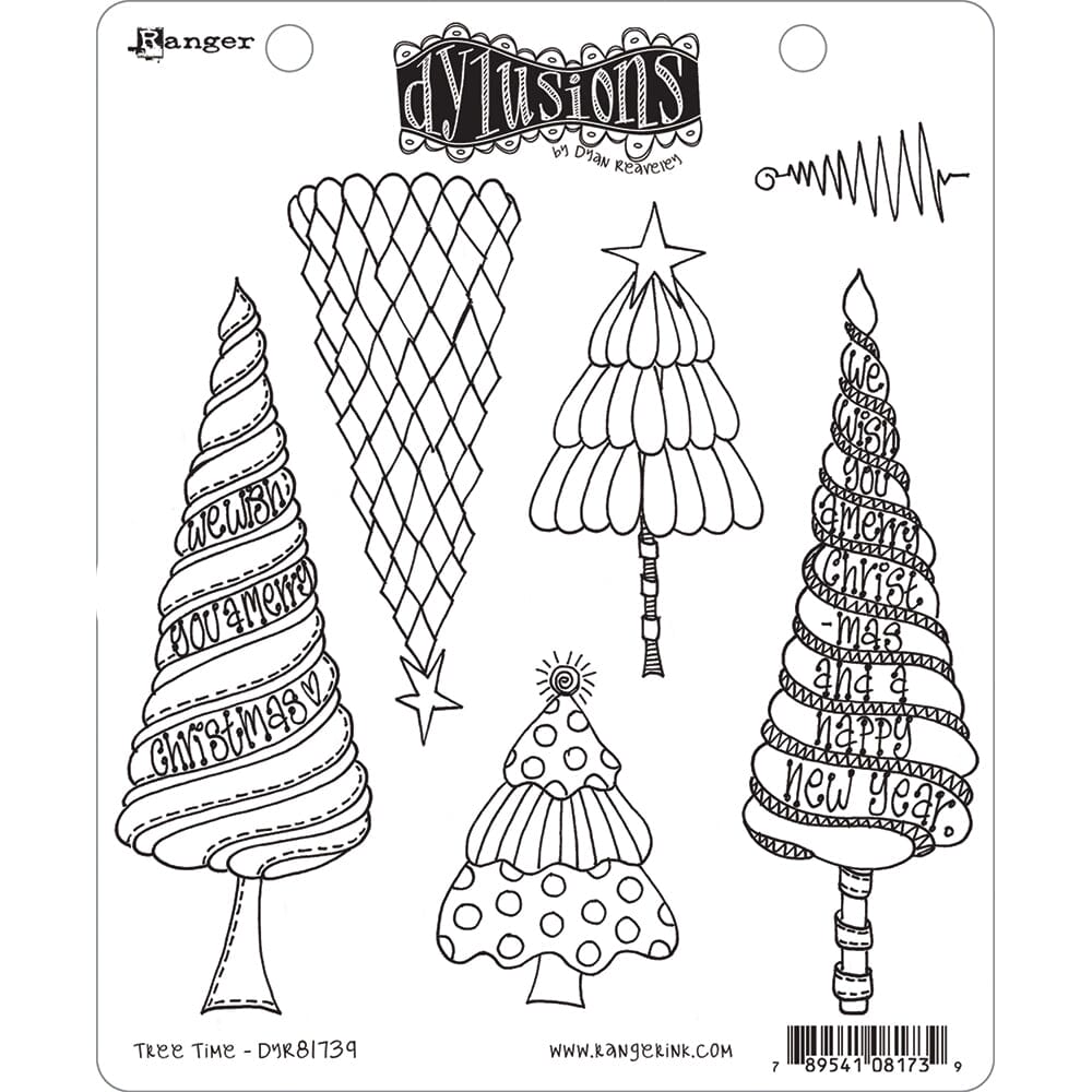 Dylusions Cling Mount Stamps Tree Time Stamps Dylusions 