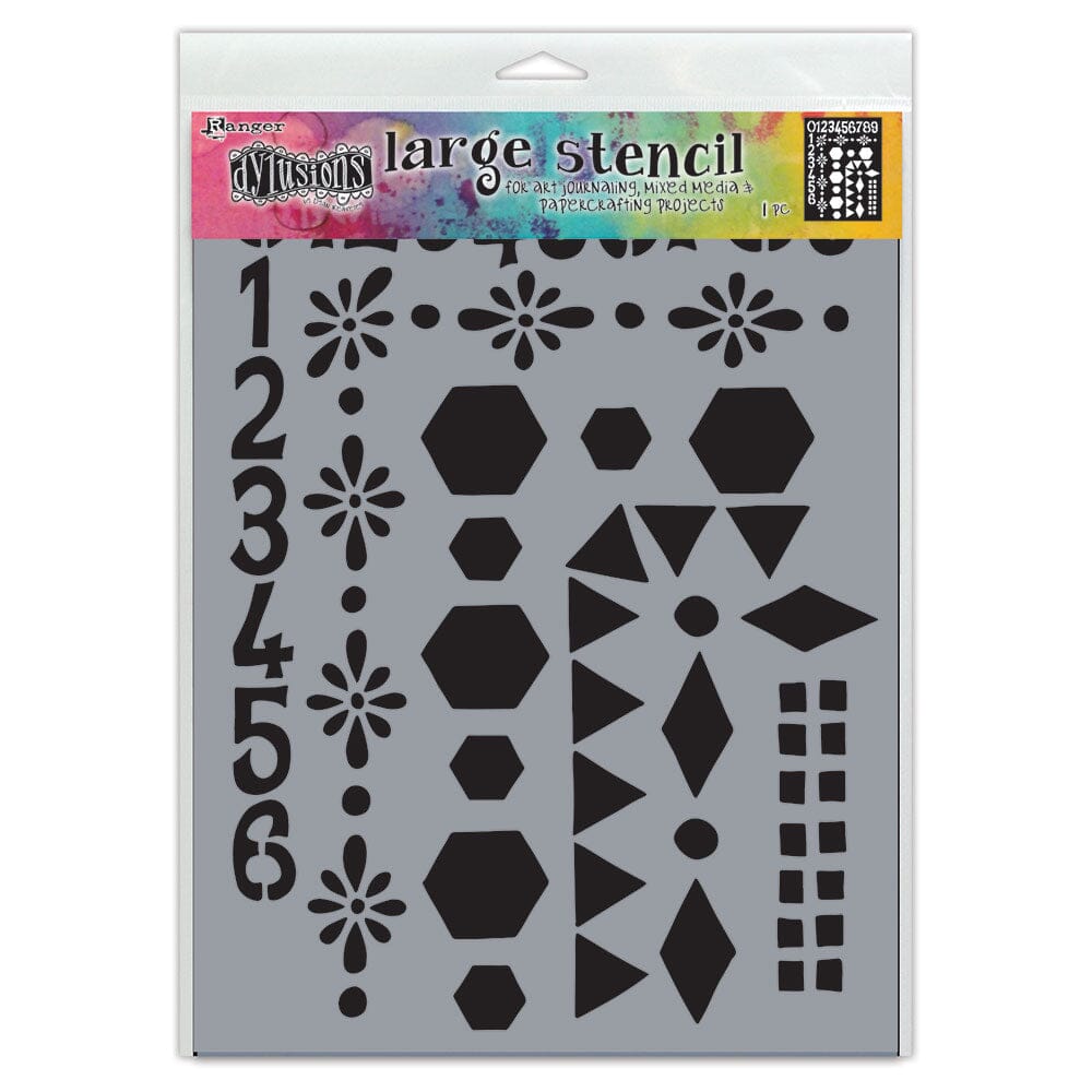 Dylusions Stencil Large Number Frame Stencil Dylusions 