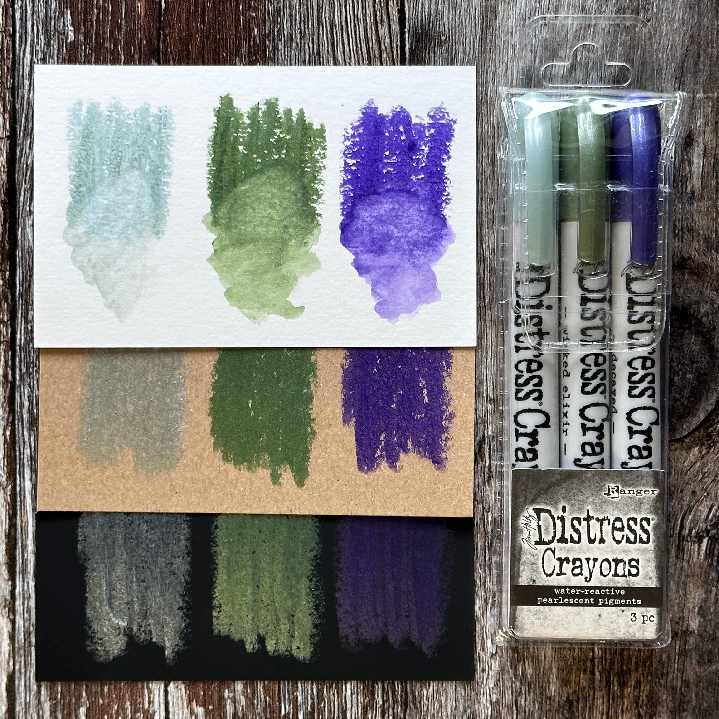 Tim Holtz Distress® Halloween Pearlescent Crayon Set #6 Kits Distress 