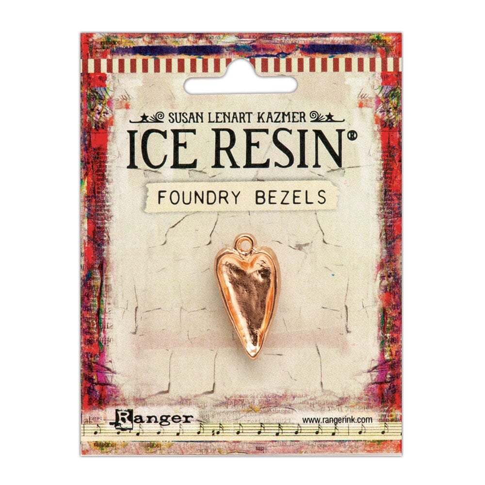 ICE Resin® Foundry Bezel Hammered Heart Bezels & Charms ICE Resin® Rose Gold 