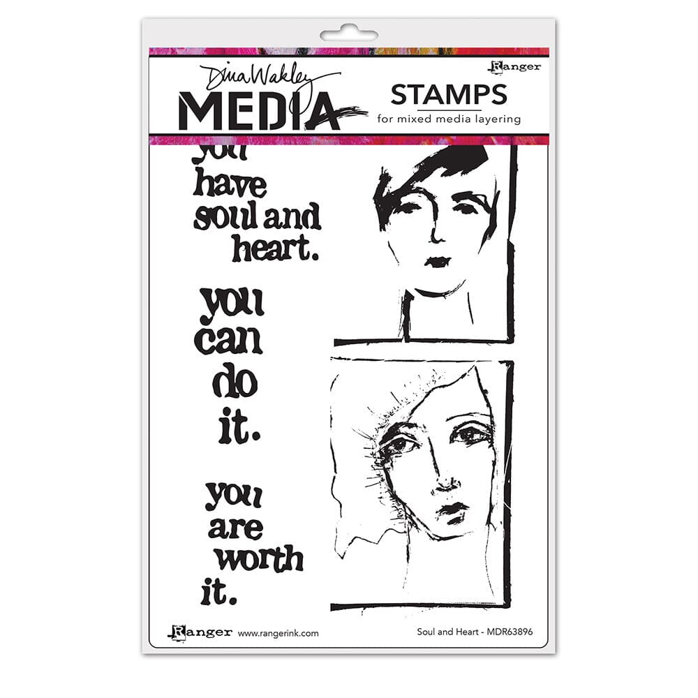 Dina Wakley Media Stamp Soul and Heart Stamps Dina Wakley Media 