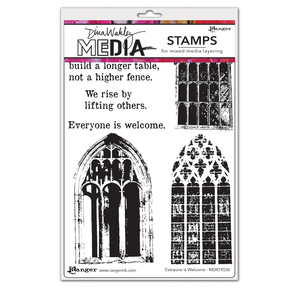 Dina Wakley Media Stamp Everyone is Welcome Stamps Dina Wakley Media 