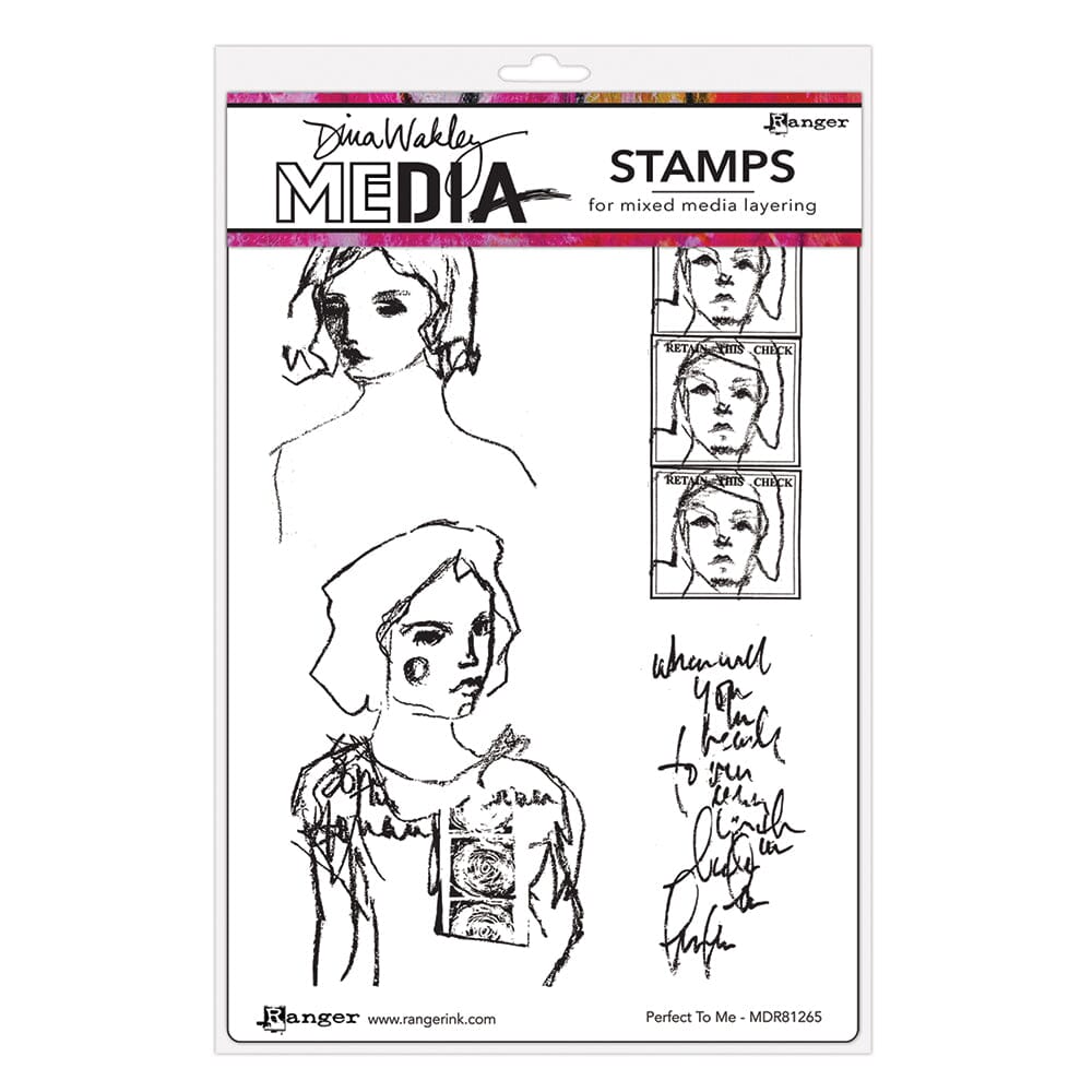 Dina Wakley Media Stamp Perfect To Me Stamps Dina Wakley Media 