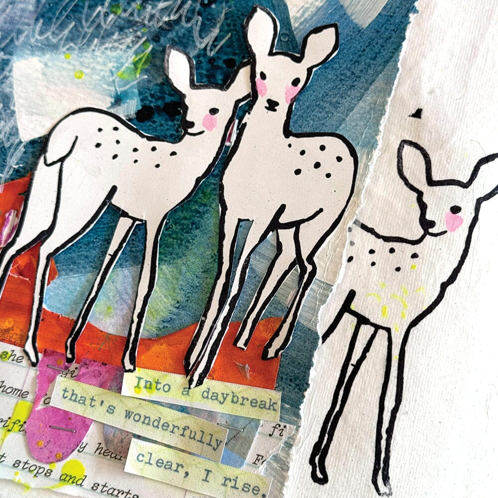 Dina Wakley MEdia Stamp - Fawns Stamps Dina Wakley Media 