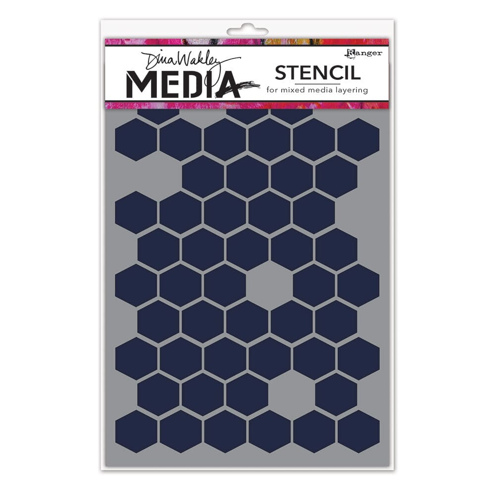 Dina Wakley Media Stencils Honeycomb Stencil Dina Wakley Media 