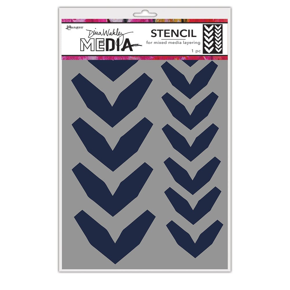 Dina Wakley Media Stencils Large Fractured Chevrons Stencil Dina Wakley Media 