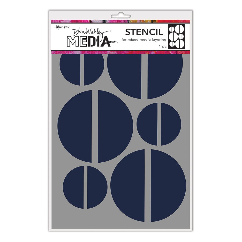 Dina Wakley Media Stencils Large Halves Stencil Dina Wakley Media 