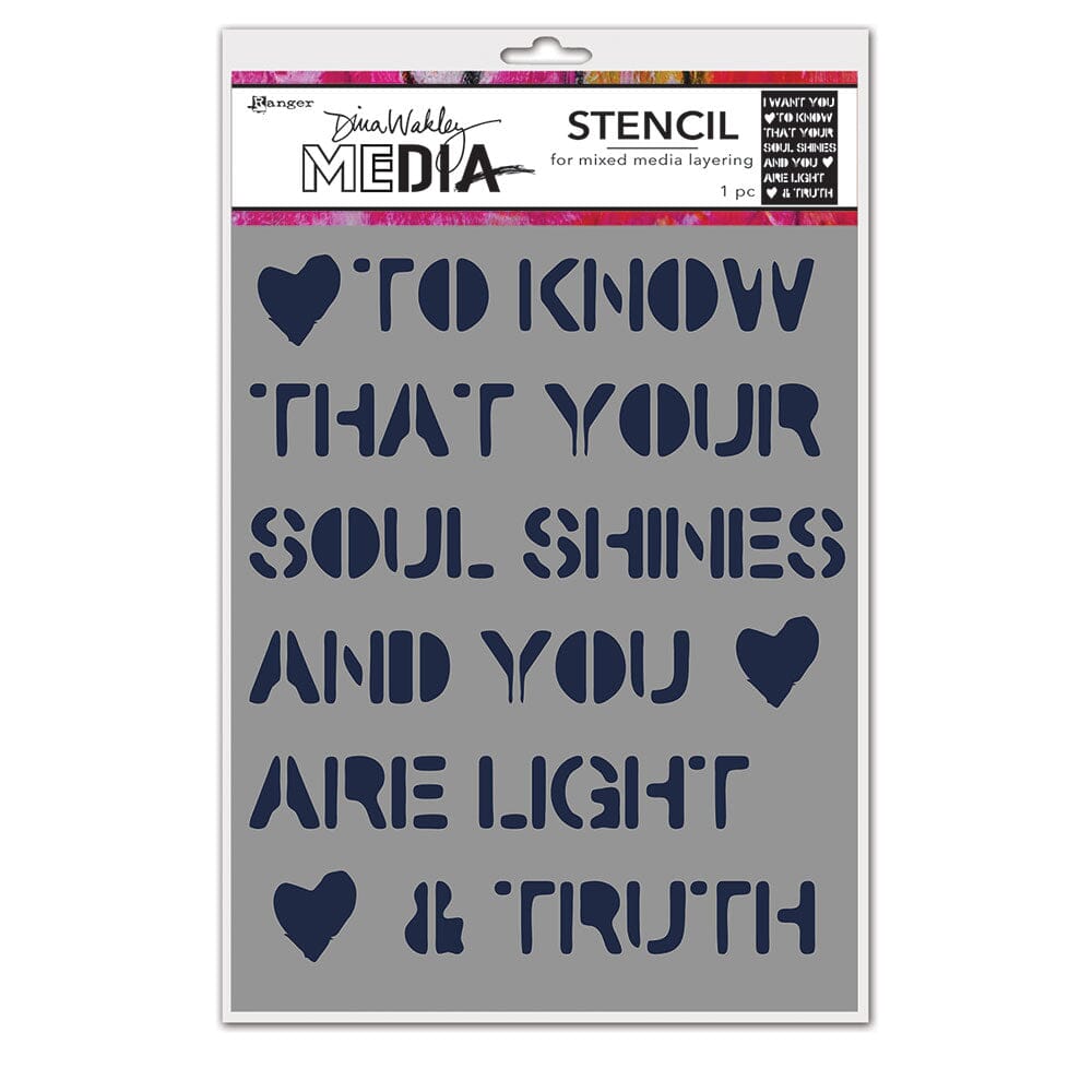 Dina Wakley Media Stencils Soul Shines Stencil Dina Wakley Media 