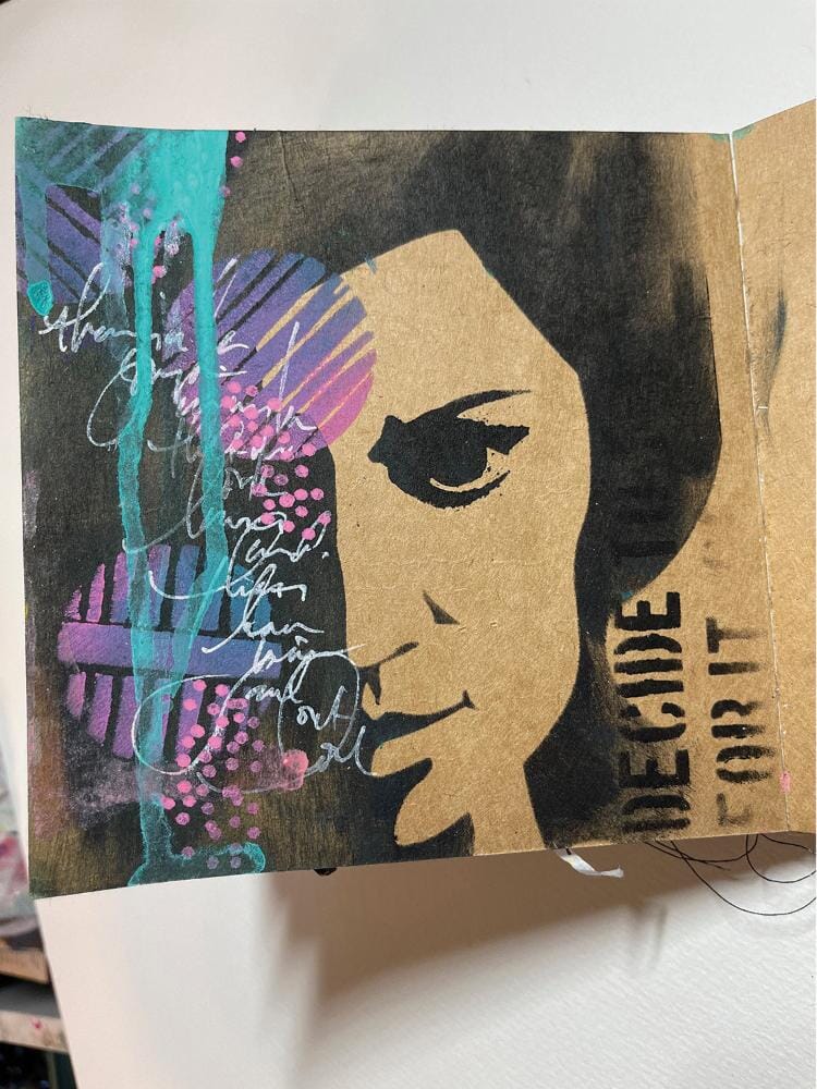 Dina Wakley Media Stencils Pensive Face Stencil Dina Wakley Media 