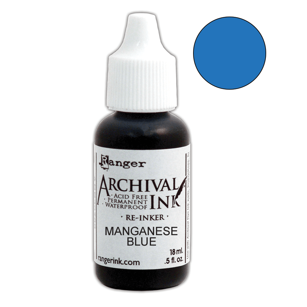 Archival Ink™ Pads Re-Inker Manganese Blue, 0.5oz Ink Archival Ink 