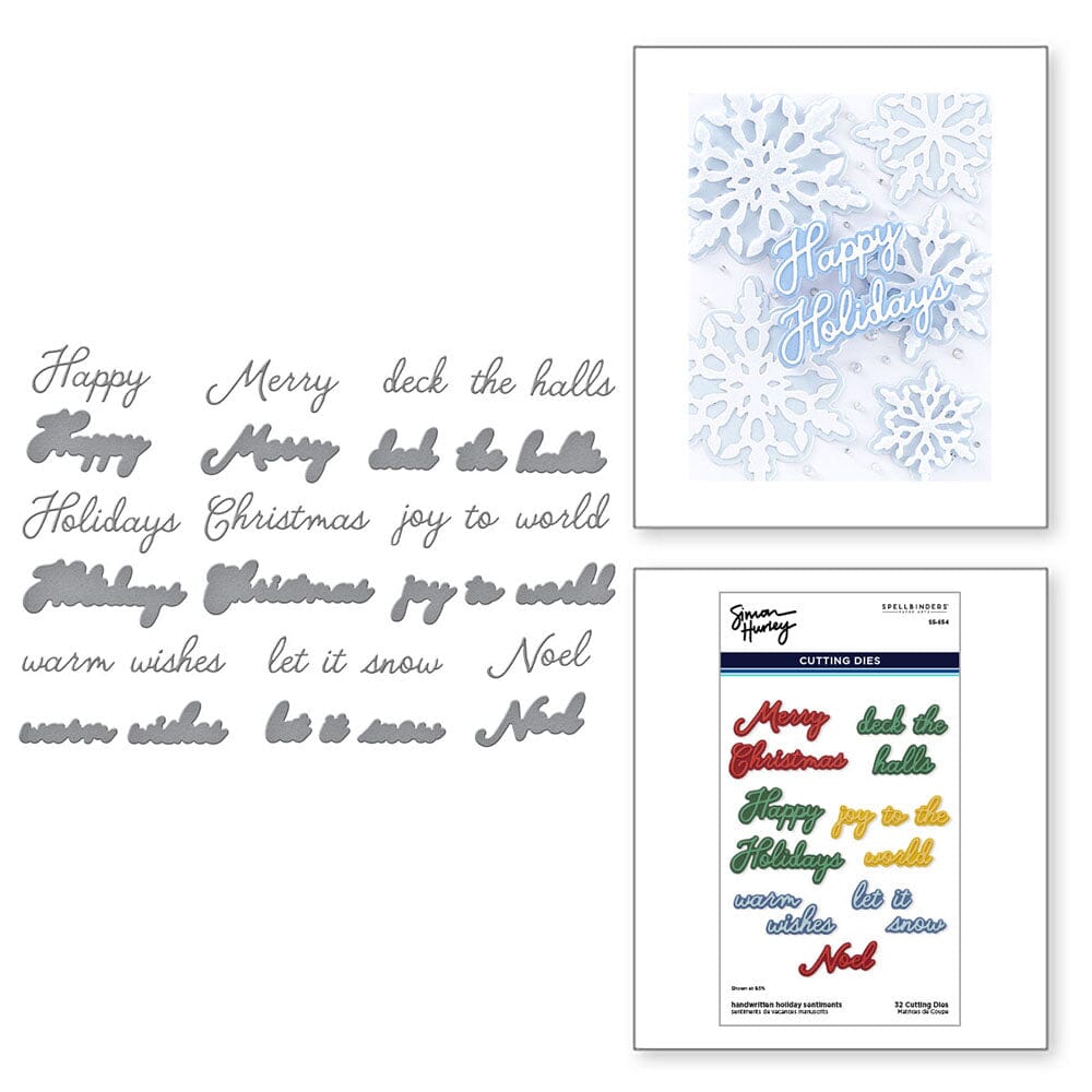 Simon Hurley create. Spellbinders Handwritten Holiday Sentiments Etched Dies Cutting Dies Simon Hurley 