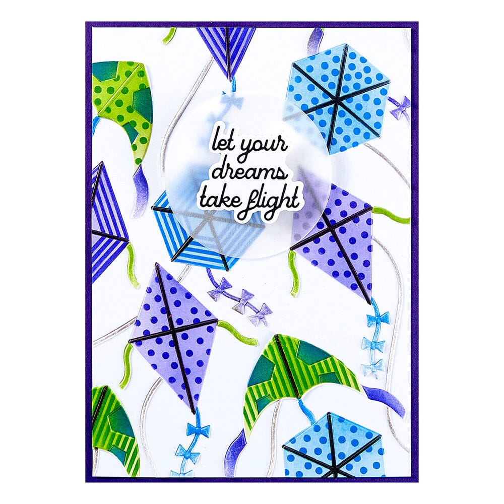 Simon Hurley create. Spellbinders Flying Kites Layering Stencil Stencil Simon Hurley 
