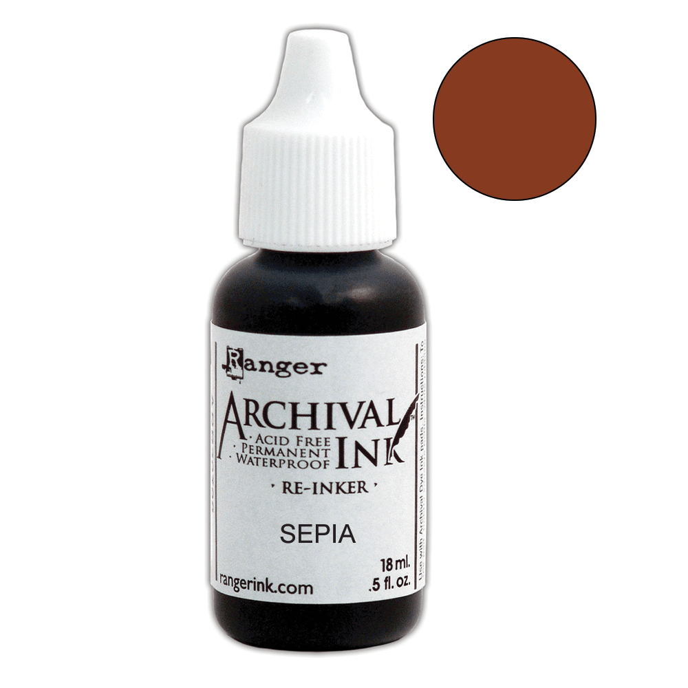 Archival Ink™ Pads Re-Inker Sepia, 0.5oz Ink Archival Ink 