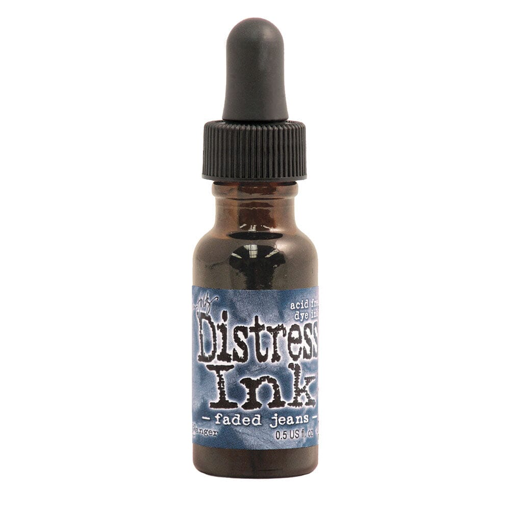 Tim Holtz Distress® Ink Pad Re-Inker Faded Jeans, 0.5oz Ink Distress 