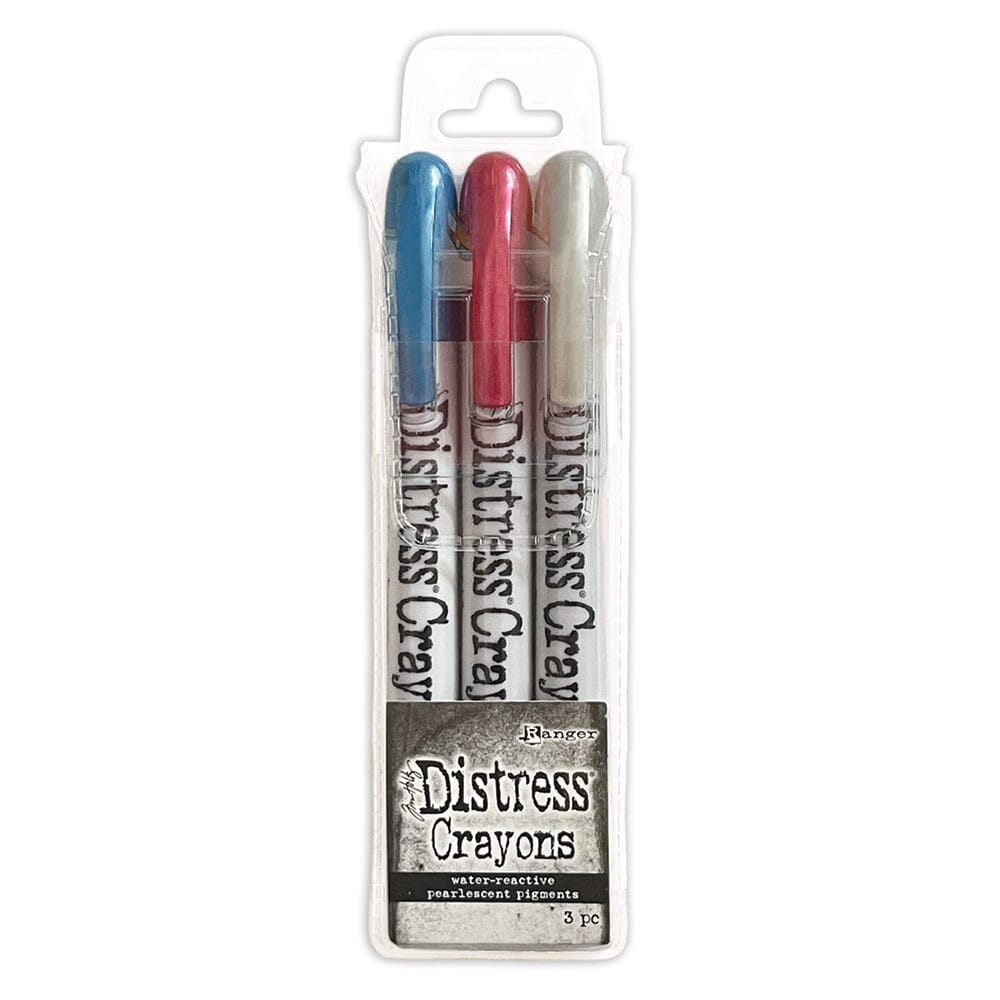 Tim Holtz Distress® Christmas Pearlescent Crayon Set #5 Kits Distress 