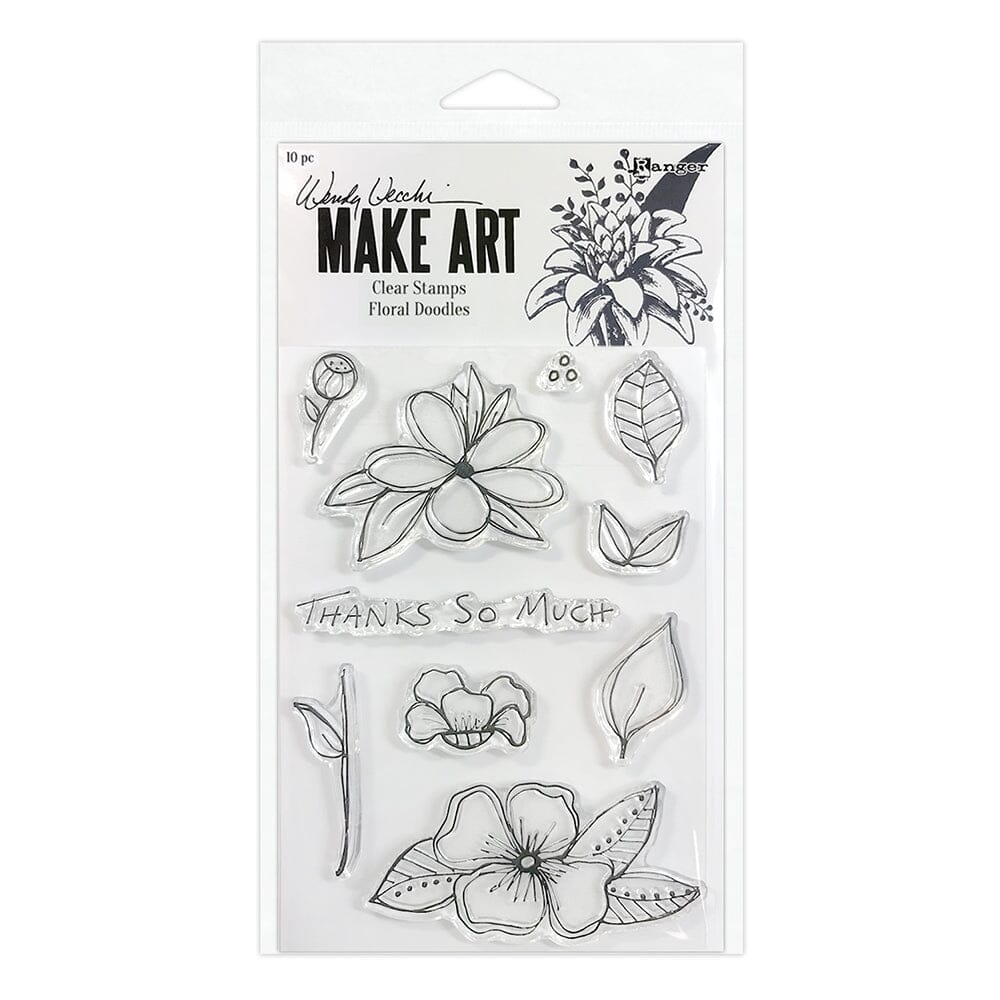 Wendy Vecchi MAKE ART Photopolymer Stamp Set Floral Doodles Stamps Wendy Vecchi 