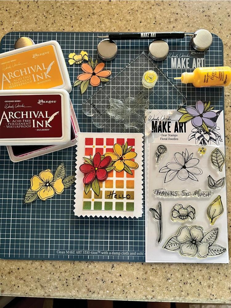 Wendy Vecchi MAKE ART Photopolymer Stamp Set Floral Doodles Stamps Wendy Vecchi 